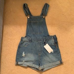 Jean overall shorts